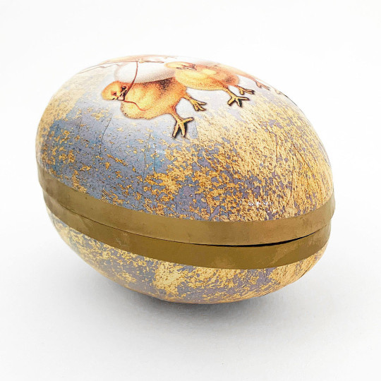 6" Chick's Egg Haul Paper Mache Easter Egg Container ~ Germany